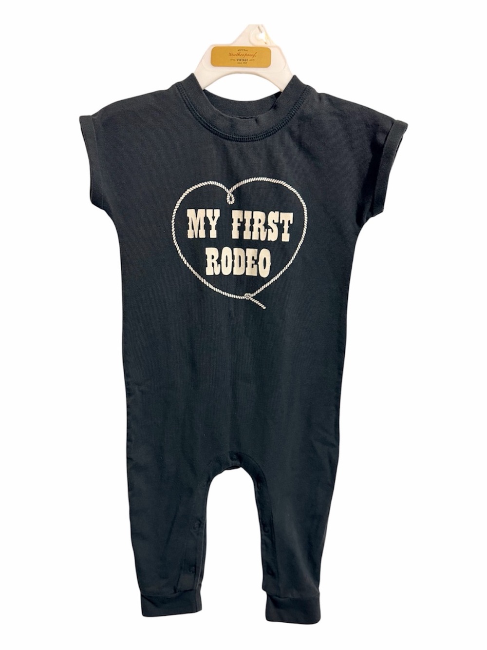 Cat & Jack Black "My First Rodeo" Baby One-Piece